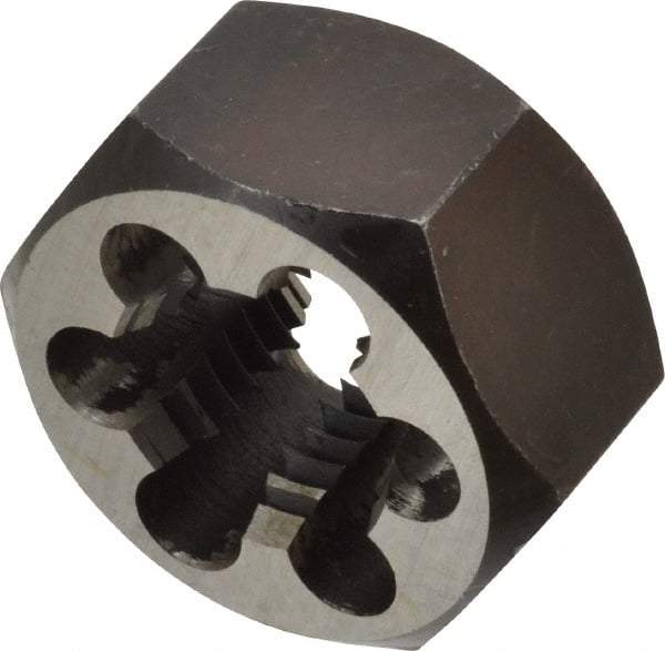 Interstate - 1-8 UNC Thread, 1-13/16" Hex, Right Hand Thread, Hex Rethreading Die - Carbon Steel, 1" Thick - Exact Tool & Supply
