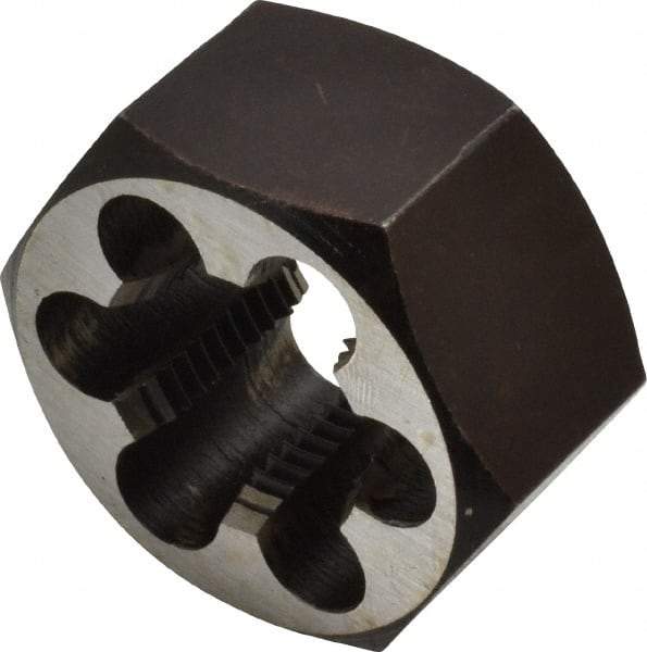 Interstate - 1-12 UNF Thread, 1-13/16" Hex, Right Hand Thread, Hex Rethreading Die - Carbon Steel, 1" Thick - Exact Tool & Supply