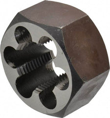 Interstate - 1-14 UNS Thread, 1-13/16" Hex, Right Hand Thread, Hex Rethreading Die - Carbon Steel, 1" Thick - Exact Tool & Supply