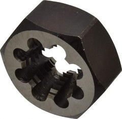 Interstate - 1-1/4 - 7 UNC Thread, 2-3/16" Hex, Right Hand Thread, Hex Rethreading Die - Carbon Steel, 1" Thick - Exact Tool & Supply