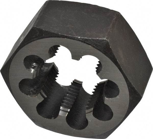 Interstate - 1-1/4 - 12 UNF Thread, 2-3/16" Hex, Right Hand Thread, Hex Rethreading Die - Carbon Steel, 1" Thick - Exact Tool & Supply