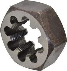 Interstate - 1-3/8 - 12 UNF Thread, 2-3/8" Hex, Right Hand Thread, Hex Rethreading Die - Carbon Steel, 1" Thick - Exact Tool & Supply