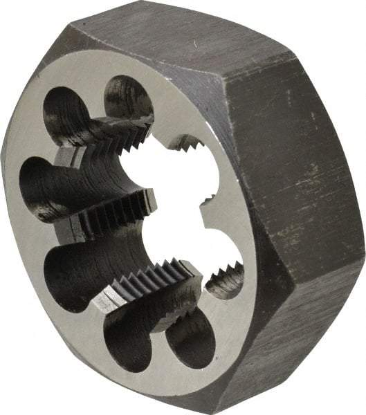 Interstate - 1-1/2 - 12 UNF Thread, 2-9/16" Hex, Right Hand Thread, Hex Rethreading Die - Carbon Steel, 1" Thick - Exact Tool & Supply