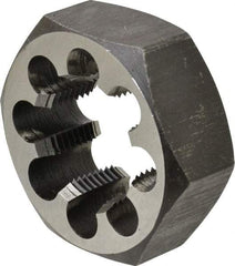 Interstate - 1-1/2 - 12 UNF Thread, 2-9/16" Hex, Right Hand Thread, Hex Rethreading Die - Carbon Steel, 1" Thick - Exact Tool & Supply