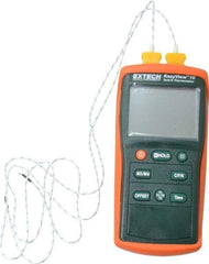 Extech - -200 to 1,999°F EasyView Dual Input Thermometer - Dual Digital Display, K Thermocouple Sensor, Battery Power - Exact Tool & Supply