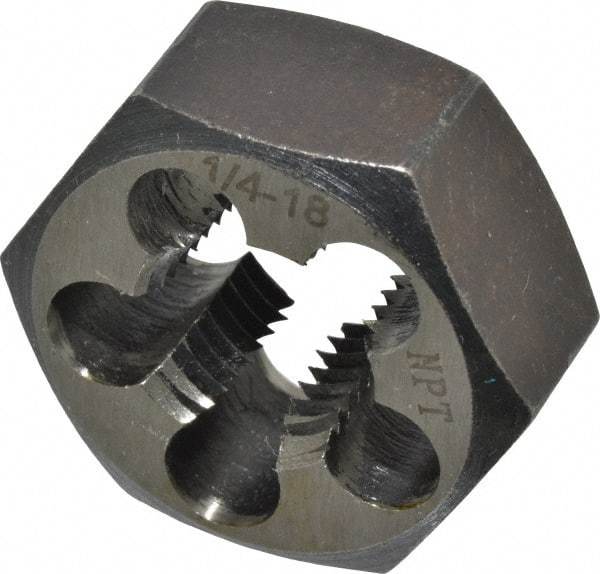 Interstate - 1/4-18 NPT Thread, Hex Pipe Die - Carbon Steel - Exact Tool & Supply