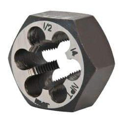 Interstate - 1/2-14 NPT Thread, Hex Pipe Die - Carbon Steel - Exact Tool & Supply