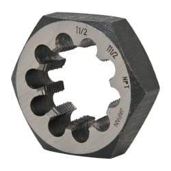 Interstate - 1-1/2 - 11-1/2 NPT Thread, Hex Pipe Die - Carbon Steel - Exact Tool & Supply