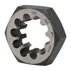 Interstate - 1-1/2 - 11-1/2 NPT Thread, Hex Pipe Die - Carbon Steel - Exact Tool & Supply