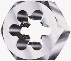 Interstate - 1-3/8 - 12 UNF Thread, 2-3/8" Hex, Left Hand Thread, Hex Rethreading Die - Carbon Steel, 1" Thick - Exact Tool & Supply