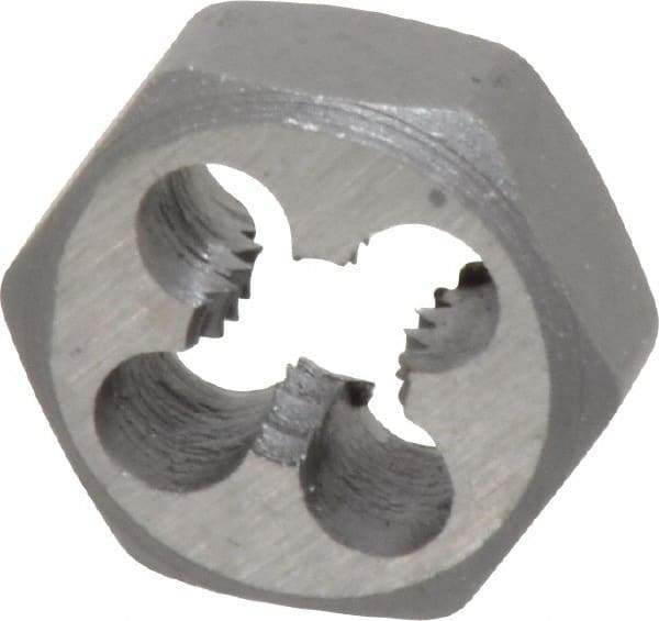 Interstate - 1/4-20 UNC Thread, 19/32" Hex, Right Hand Thread, Hex Rethreading Die - High Speed Steel, 1/4" Thick - Exact Tool & Supply