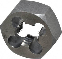 Interstate - 5/16-24 UNF Thread, 11/16" Hex, Right Hand Thread, Hex Rethreading Die - High Speed Steel, 5/16" Thick - Exact Tool & Supply