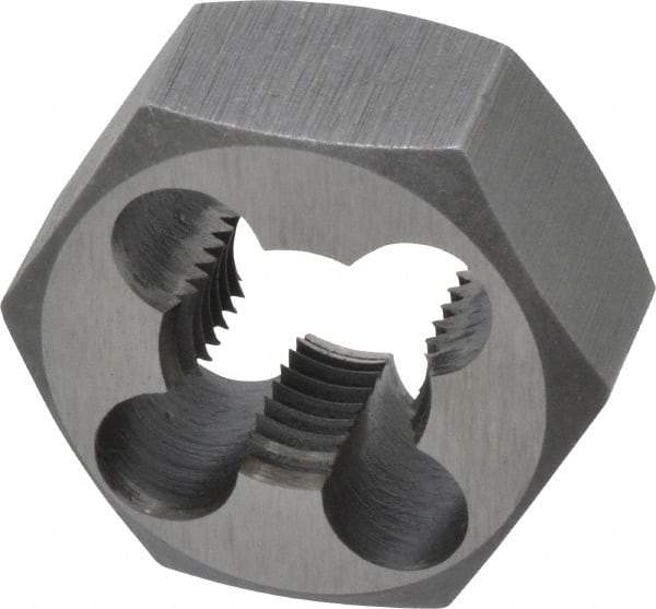 Interstate - 3/8-24 UNF Thread, 25/32" Hex, Right Hand Thread, Hex Rethreading Die - High Speed Steel, 3/8" Thick - Exact Tool & Supply