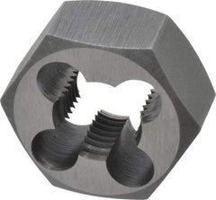 Interstate - 3/8-24 UNF Thread, 25/32" Hex, Right Hand Thread, Hex Rethreading Die - High Speed Steel, 3/8" Thick - Exact Tool & Supply