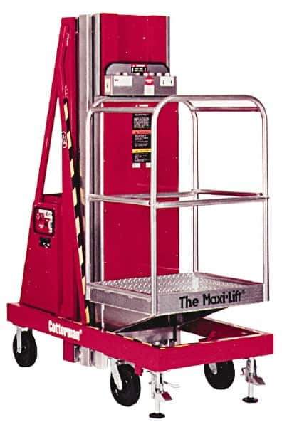 Cotterman - 400 Lb Capacity, 210" Lift Height, Portable Battery Operated Elevating Maintenance Lift - 77-1/2" Lowered Height, 30" Overall Width - Exact Tool & Supply