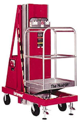 Cotterman - 400 Lb Capacity, 210" Lift Height, Portable Battery Operated Elevating Maintenance Lift - 77-1/2" Lowered Height, 30" Overall Width - Exact Tool & Supply