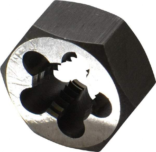 Interstate - 5/8-11 UNC Thread, 1-1/4" Hex, Right Hand Thread, Hex Rethreading Die - High Speed Steel, 5/8" Thick - Exact Tool & Supply