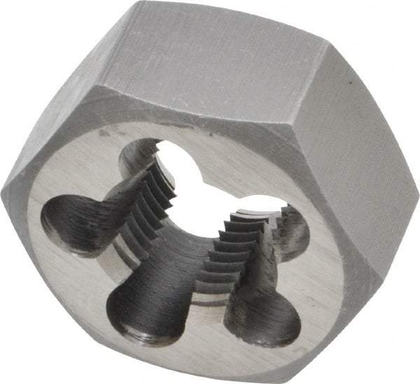 Interstate - 5/8-18 UNF Thread, 1-1/4" Hex, Right Hand Thread, Hex Rethreading Die - High Speed Steel, 5/8" Thick - Exact Tool & Supply