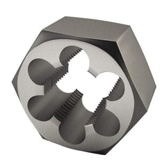 Interstate - 3/4-10 UNC Thread, 1-7/16" Hex, Right Hand Thread, Hex Rethreading Die - High Speed Steel, 3/4" Thick - Exact Tool & Supply