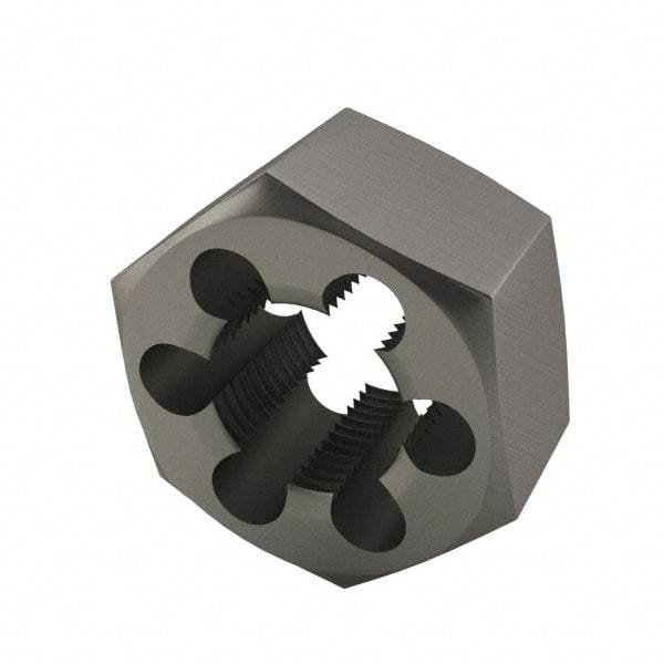Interstate - 1-8 UNC Thread, 1-13/16" Hex, Right Hand Thread, Hex Rethreading Die - High Speed Steel, 1" Thick - Exact Tool & Supply