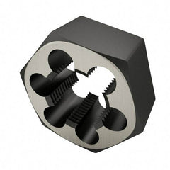 Interstate - 1-14 UNS Thread, 1-13/16" Hex, Right Hand Thread, Hex Rethreading Die - High Speed Steel, 1" Thick - Exact Tool & Supply