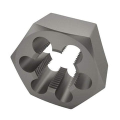 Interstate - 1-1/8 - 12 UNF Thread, 2" Hex, Right Hand Thread, Hex Rethreading Die - High Speed Steel, 1" Thick - Exact Tool & Supply