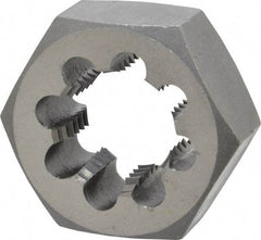 Interstate - 1-1/4 - 7 UNC Thread, 2-3/16" Hex, Right Hand Thread, Hex Rethreading Die - High Speed Steel, 1" Thick - Exact Tool & Supply
