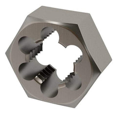 Interstate - 1-3/8 - 6 UNC Thread, 2-3/8" Hex, Right Hand Thread, Hex Rethreading Die - High Speed Steel, 1" Thick - Exact Tool & Supply