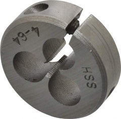Interstate - #4-64 Thread, 13/16" Outside Diam High Speed Steel Round Die - Right Hand Thread, Adjustable - Exact Tool & Supply