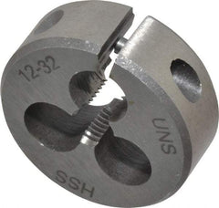 Interstate - #12-32 UNEF Thread, 1" Outside Diam High Speed Steel Round Die - Right Hand Thread, Adjustable - Exact Tool & Supply