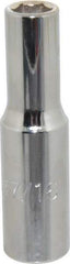 Proto - 7/16", 1/2" Drive, Deep Hand Socket - 6 Points, 3-1/4" OAL, Chrome Finish - Exact Tool & Supply