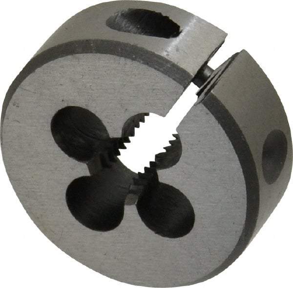 Interstate - 1/4-24 UNS Thread, 1" Outside Diam High Speed Steel Round Die - Right Hand Thread, Adjustable - Exact Tool & Supply