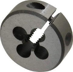Interstate - 1/4-24 UNS Thread, 1" Outside Diam High Speed Steel Round Die - Right Hand Thread, Adjustable - Exact Tool & Supply
