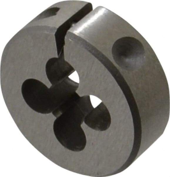 Interstate - 1/4-80 UNS Thread, 1" Outside Diam High Speed Steel Round Die - Right Hand Thread, Adjustable - Exact Tool & Supply