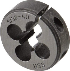Interstate - 9/32-40 UNS Thread, 1" Outside Diam High Speed Steel Round Die - Right Hand Thread, Adjustable - Exact Tool & Supply