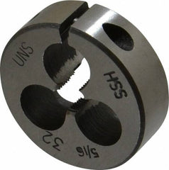 Interstate - 5/16-32 UNEF Thread, 1-1/2" Outside Diam High Speed Steel Round Die - Right Hand Thread, Adjustable - Exact Tool & Supply