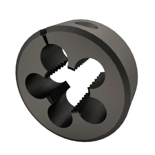 Interstate - 3/8-32 UNEF Thread, 1" Outside Diam High Speed Steel Round Die - Right Hand Thread, Adjustable - Exact Tool & Supply