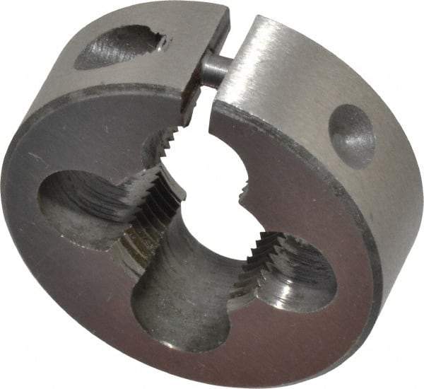 Interstate - 7/16-32 UNS Thread, 1" Outside Diam High Speed Steel Round Die - Right Hand Thread, Adjustable - Exact Tool & Supply