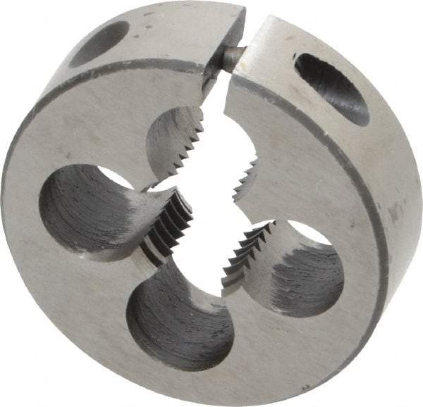 Interstate - 1/2-16 UNS Thread, 1-1/2" Outside Diam High Speed Steel Round Die - Right Hand Thread, Adjustable - Exact Tool & Supply