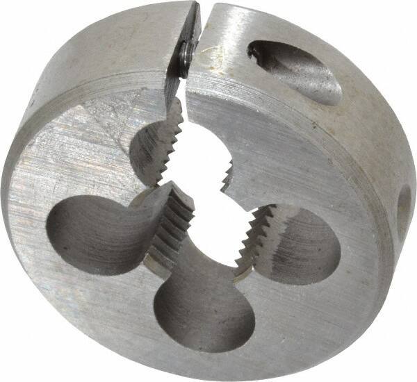 Interstate - 1/2-18 UNS Thread, 1-1/2" Outside Diam High Speed Steel Round Die - Right Hand Thread, Adjustable - Exact Tool & Supply