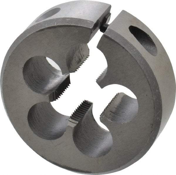 Interstate - 1/2-28 UNEF Thread, 1-1/2" Outside Diam High Speed Steel Round Die - Right Hand Thread, Adjustable - Exact Tool & Supply