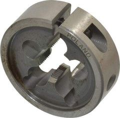 Interstate - 1/2-32 UNS Thread, 1-1/2" Outside Diam High Speed Steel Round Die - Right Hand Thread, Adjustable - Exact Tool & Supply