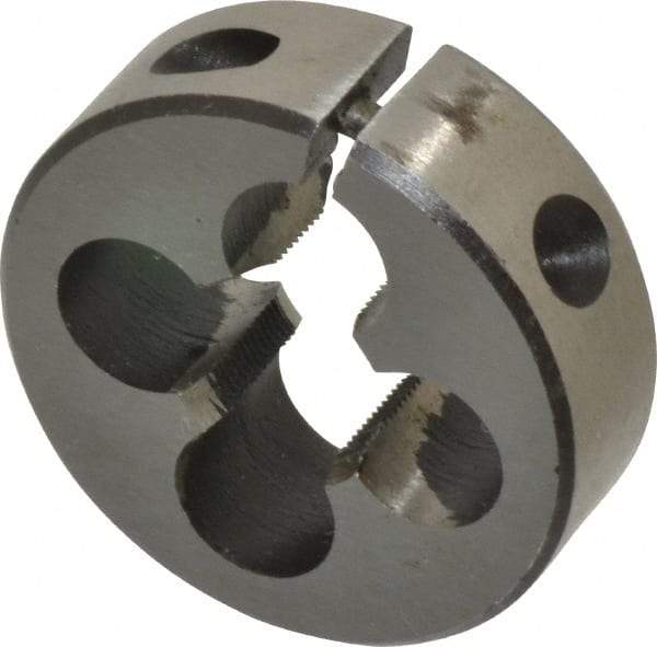 Interstate - 1/2-40 UNS Thread, 1-1/2" Outside Diam High Speed Steel Round Die - Right Hand Thread, Adjustable - Exact Tool & Supply
