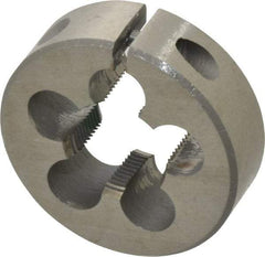 Interstate - 5/8-27 UNS Thread, 1-1/2" Outside Diam High Speed Steel Round Die - Right Hand Thread, Adjustable - Exact Tool & Supply