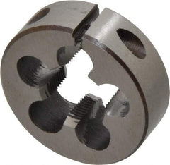 Interstate - 5/8-28 UNS Thread, 1-1/2" Outside Diam High Speed Steel Round Die - Right Hand Thread, Adjustable - Exact Tool & Supply
