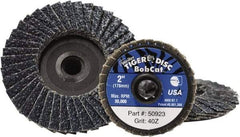 Camel Grinding Wheels - 80 Grit, 7" Disc Diam, 5/8-11 Center Hole, Type 27 Aluminum Oxide Flap Disc - 8,600 Max RPM, Polyester Backing, Arbor Attaching System, Coated - Exact Tool & Supply