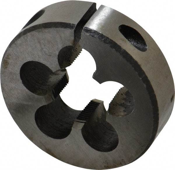Interstate - 3/4-27 UNS Thread, 2" Outside Diam High Speed Steel Round Die - Right Hand Thread, Adjustable - Exact Tool & Supply