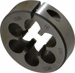 Interstate - 13/16-16 UNS Thread, 2" Outside Diam High Speed Steel Round Die - Right Hand Thread, Adjustable - Exact Tool & Supply