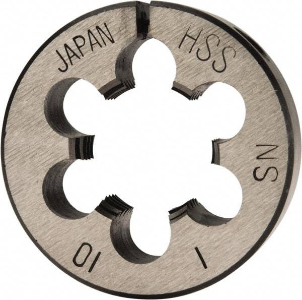 Interstate - 1-10 UNS Thread, 2" Outside Diam High Speed Steel Round Die - Right Hand Thread, Adjustable - Exact Tool & Supply
