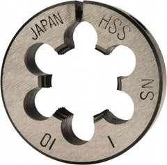 Interstate - 1-10 UNS Thread, 2" Outside Diam High Speed Steel Round Die - Right Hand Thread, Adjustable - Exact Tool & Supply